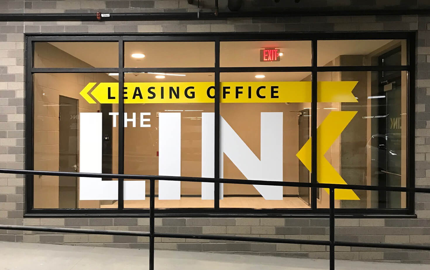 The Link Chanhassen MN Window Graphics for Leasing Office