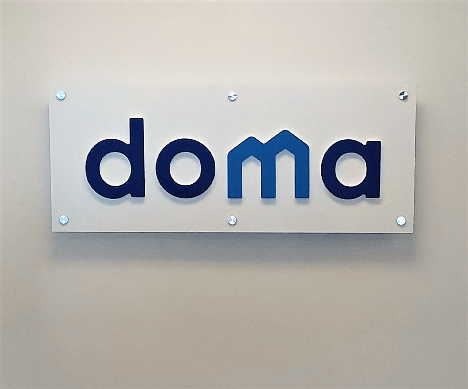 Interior Logo doma wall sign non illuminated with standoffs
