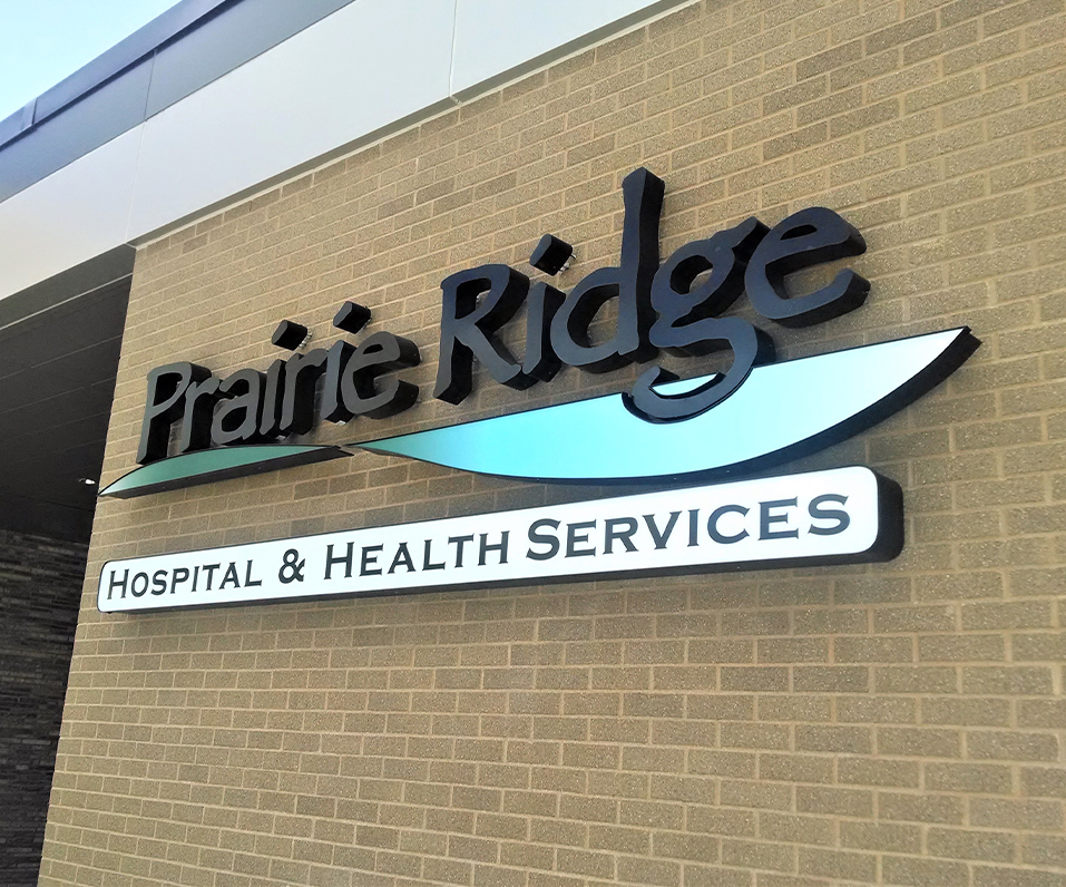 Prairie Ridge Hospital and Health Services Channel Letters on Building