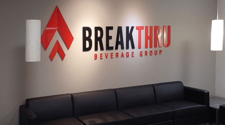 Article Interior Logo Sign Package_Breakthru Beverage Minnesota