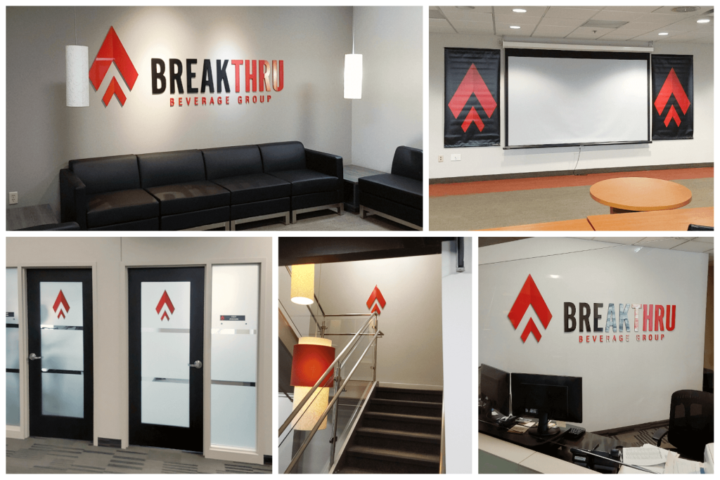 Breakthru Beverage Group Minnesota Interior Sign Collage